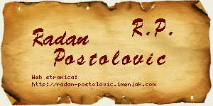 Radan Postolović vizit kartica